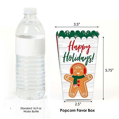 Big Dot Of Happiness Gingerbread Christmas - Holiday Party Favor Popcorn Treat Boxes - 12 Ct