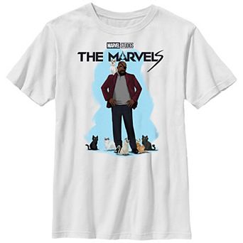 Boys 8-20 The Marvels Nick Fury With Cats Graphic Tee