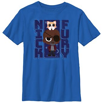 Boys 8-20 The Marvels Nick Fury With Kitten Graphic Tee