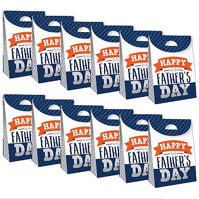Big Dot Of Happiness Happy Father's Day We Love Dad Gift Favor Bags Party Goodie Boxes 12 Ct