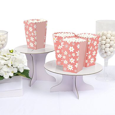 Big Dot Of Happiness Pink Daisy Flowers - Floral Party Favor Popcorn Treat Boxes - Set Of 12