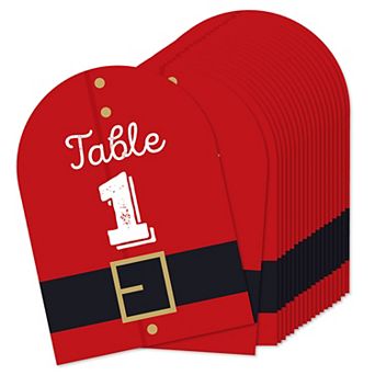 Big Dot Of Happiness Jolly Santa Claus Christmas Party Double-sided 5 X 7" Table Numbers 1-20