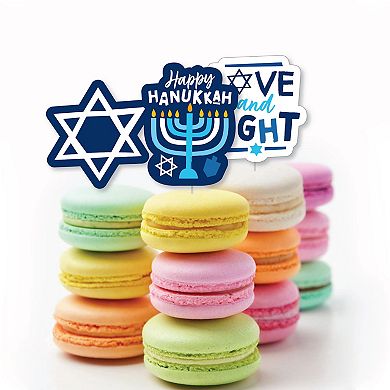 Big Dot Of Happiness Hanukkah Menorah Dessert Toppers Holiday Party Clear Treat Picks 24 Ct