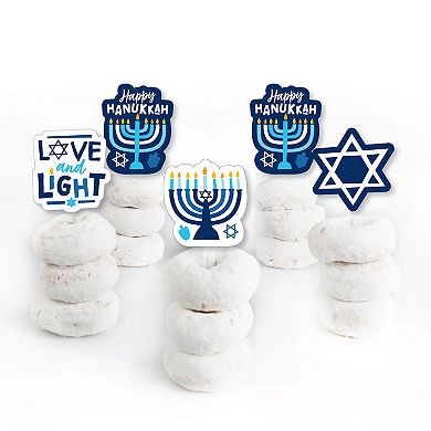 Big Dot Of Happiness Hanukkah Menorah Dessert Toppers Holiday Party Clear Treat Picks 24 Ct