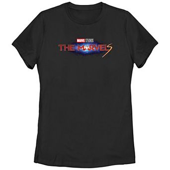 Juniors' The Marvels Movie Logo Title Graphic Tee