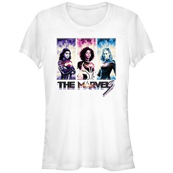 Juniors' The Marvels Banner Portraits Graphic Tee