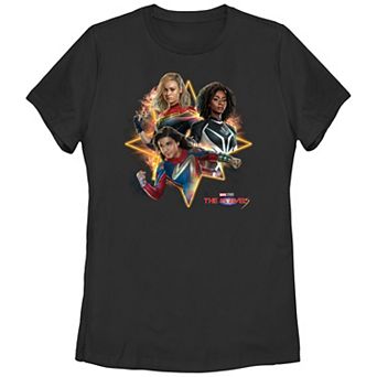 Juniors' The Marvels Trio Portrait Graphic Tee