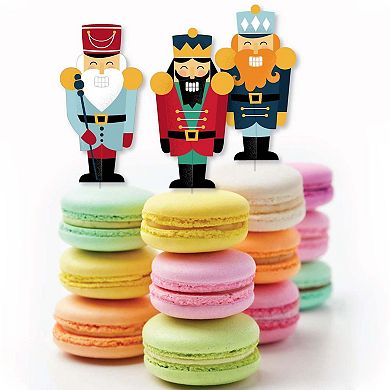 Big Dot Of Happiness Christmas Nutcracker - Cupcake Toppers Holiday Clear Treat Picks 24 Ct