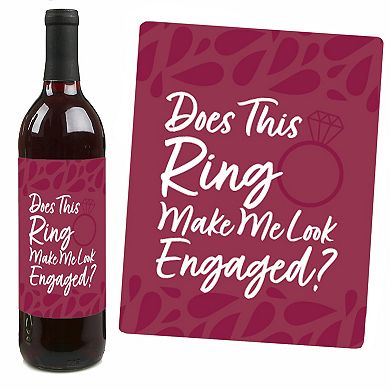 Big Dot Of Happiness Burgundy Elegantly Simple - Party Favors Wine Bottle Label Stickers 4 Ct