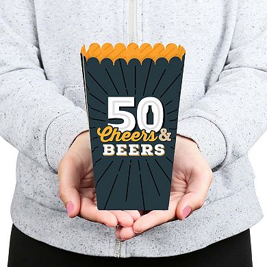 Big Dot Of Happiness Cheers & Beers To 50 Years 50th Birthday Favor Popcorn Treat Boxes 12 Ct