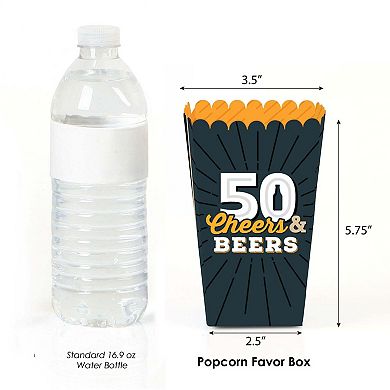 Big Dot Of Happiness Cheers & Beers To 50 Years 50th Birthday Favor Popcorn Treat Boxes 12 Ct