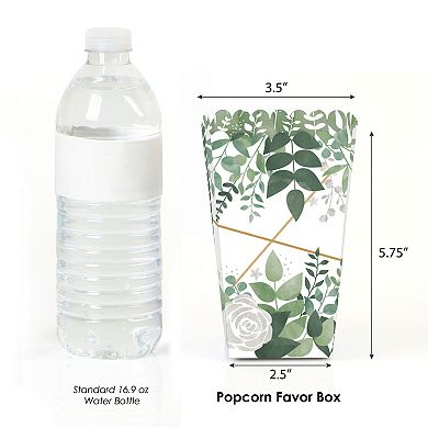 Big Dot Of Happiness Boho Botanical - Greenery Party Favor Popcorn Treat Boxes - Set Of 12