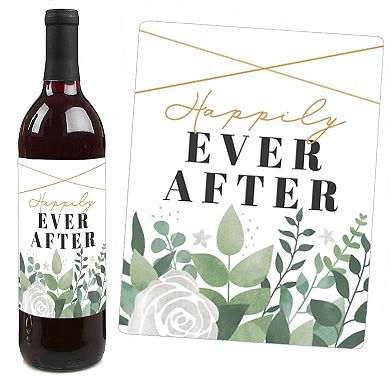 Big Dot Of Happiness Boho Botanical Bride Wedding Party Decor Wine Bottle Label Stickers 4 Ct