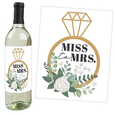Big Dot Of Happiness Boho Botanical Bride Wedding Party Decor Wine Bottle Label Stickers 4 Ct