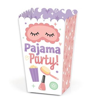 Big Dot Of Happiness Pajama Slumber Party - Girls Birthday Favor Popcorn Treat Boxes 12 ct