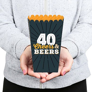 Big Dot Of Happiness Cheers & Beers To 40 Years 40th Birthday Favor Popcorn Treat Boxes 12 Ct