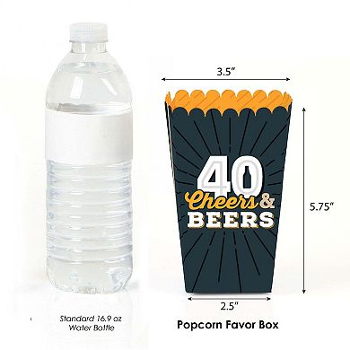 Big Dot Of Happiness Cheers & Beers To 40 Years 40th Birthday Favor Popcorn Treat Boxes 12 Ct