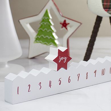 24" Red And White "joy" Christmas Countdown Advent Calendar
