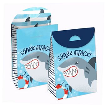 Big Dot Of Happiness Shark Zone Jawsome Birthday Gift Favor Bags Party Goodie Boxes 12 ct