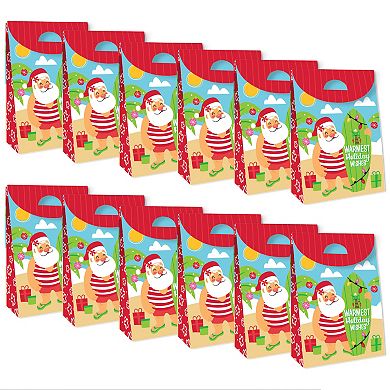 Big Dot Of Happiness Tropical Christmas Holiday Gift Favor Bags Party Goodie Boxes 12 Ct