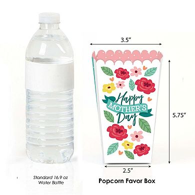 Big Dot Of Happiness Colorful Floral Happy Mother's Day Mom Party Favor Popcorn Boxes 12 Ct