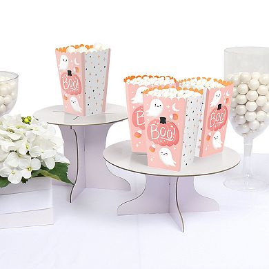 Big Dot Of Happiness Pastel Halloween - Pink Pumpkin Party Favor Popcorn Treat Boxes - Set Of 12