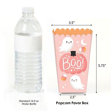 Big Dot Of Happiness Pastel Halloween - Pink Pumpkin Party Favor Popcorn Treat Boxes - Set Of 12