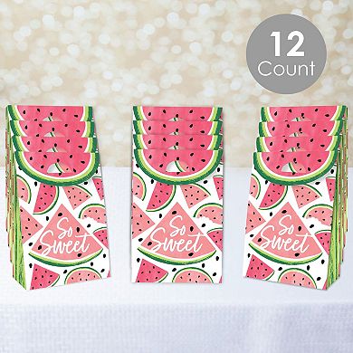Big Dot Of Happiness Sweet Watermelon - Fruit Gift Favor Bags - Party Goodie Boxes 12 Ct