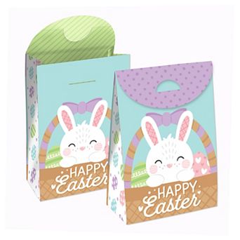 Big Dot Of Happiness Spring Easter Bunny Happy Easter Favor Bags Party Goodie Boxes 12 ct