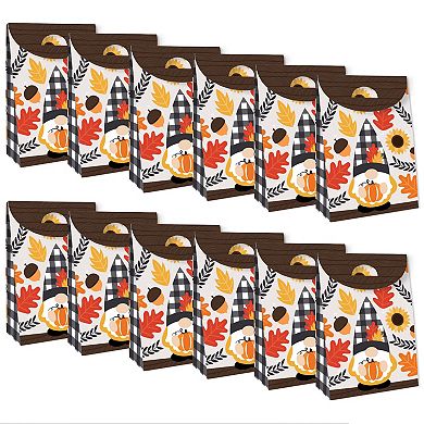 Big Dot Of Happiness Fall Gnomes - Autumn Harvest Gift Favor Box - Party Goodie Boxes - 12 Ct