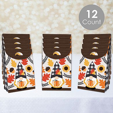Big Dot Of Happiness Fall Gnomes - Autumn Harvest Gift Favor Box - Party Goodie Boxes - 12 Ct