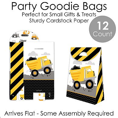 Big Dot Of Happiness Dig It Construction Zone Baby Shower & Birthday Party Goodie Boxes 12 Ct