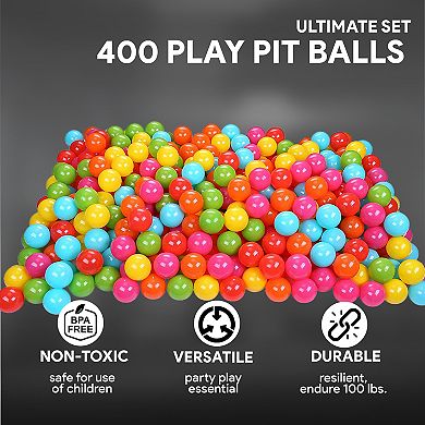 Balancefrom Fitness 2.3 In Crush Proof Play Pit Balls W/ Storage Bag, Multicolor