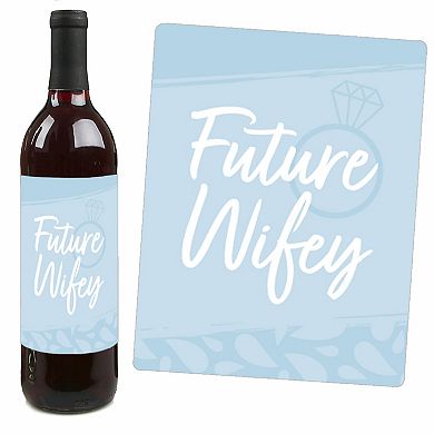Big Dot Of Happiness Dusty Blue Elegantly Simple Party Favors Wine Bottle Label Stickers 4 Ct
