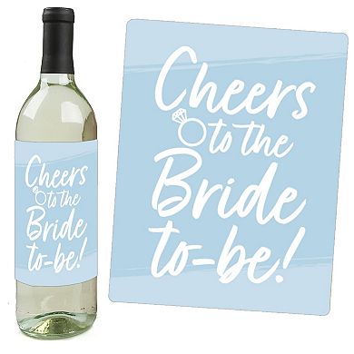 Big Dot Of Happiness Dusty Blue Elegantly Simple Party Favors Wine Bottle Label Stickers 4 Ct