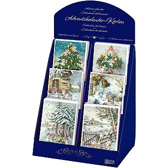 Set Of 60 Korsch Assorted Christmas Advent Cards 6.75"