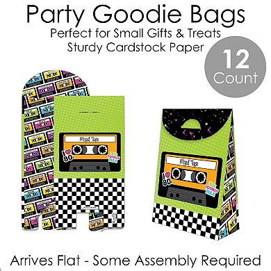 Big Dot Of Happiness 80’s Retro Totally 1980s Gift Favor Bags - Party Goodie Boxes 12 Ct
