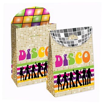 Big Dot Of Happiness 70’s Disco Fever 1970's Gift Favor Bags - Party Goodie Boxes - Set Of 12