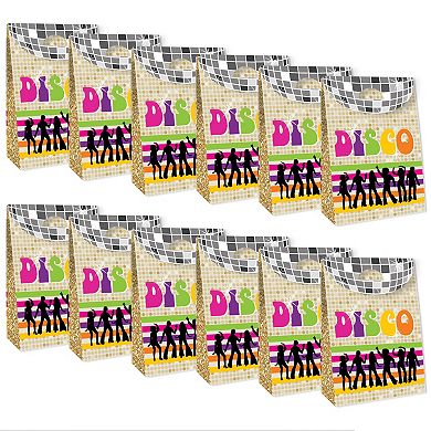 Big Dot Of Happiness 70’s Disco Fever 1970's Gift Favor Bags - Party Goodie Boxes - Set Of 12