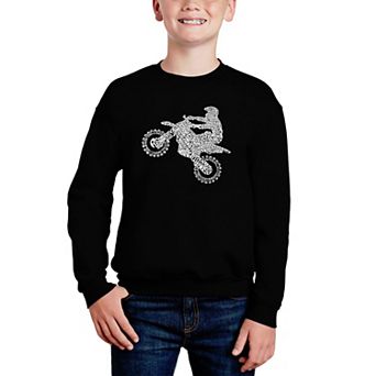 Freestyle Motocross - Fmx - Boy's Word Art Crewneck Sweatshirt
