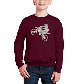 Freestyle Motocross - Fmx - Boy's Word Art Crewneck Sweatshirt