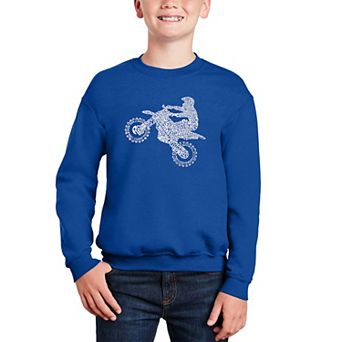 Freestyle Motocross - Fmx - Boy's Word Art Crewneck Sweatshirt