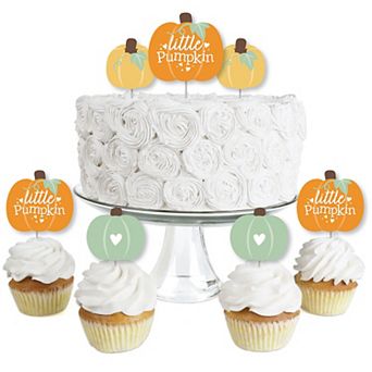 Big Dot Of Happiness Little Pumpkin - Birthday Or Baby Shower Clear Treat Picks - Set Of 24