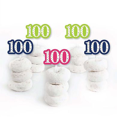 Big Dot Of Happiness 100th Birthday - Cheerful Dessert Cupcake Toppers Treat Picks 24 Ct