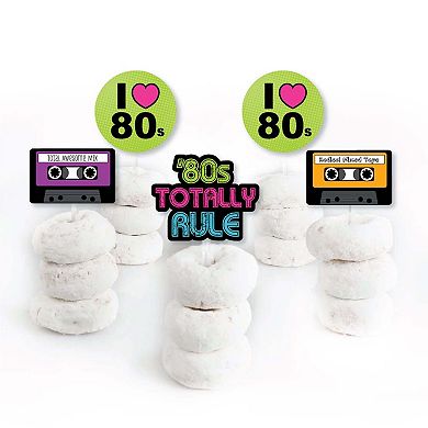 Big Dot Of Happiness 80's Retro - Dessert Cupcake Toppers - Totally 1980s Treat Picks - 24 Ct