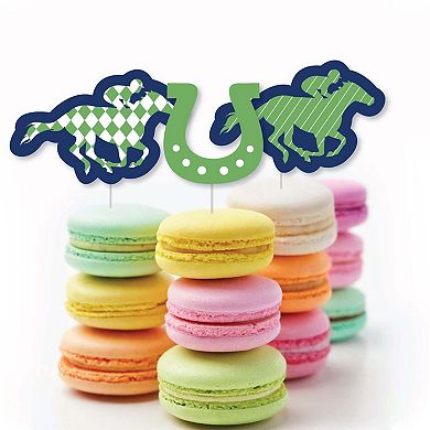 Big Dot Of Happiness Kentucky Horse Derby - Cupcake Toppers Party Clear Treat Picks - 24 Ct