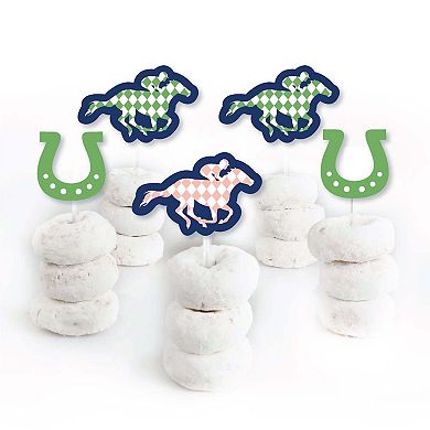 Big Dot Of Happiness Kentucky Horse Derby - Cupcake Toppers Party Clear Treat Picks - 24 Ct