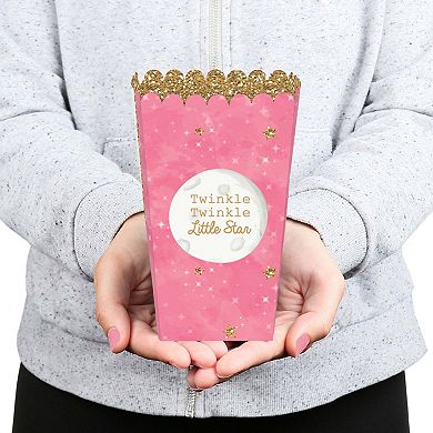 Big Dot Of Happiness Pink Twinkle Twinkle Little Star - Party Favor Popcorn Treat Boxes 12 Ct