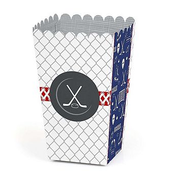 Big Dot Of Happiness Shoots And Scores - Hockey - Party Favor Popcorn Treat Boxes - 12 ct