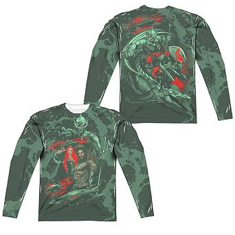Aquaman Movie Good And Evil Long Sleeve Adult Poly Crew T-shirt